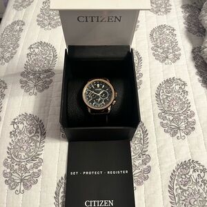 Citizen Eco-Drive Calendrier Quartz Mens Watch with Leather Strap, Brown